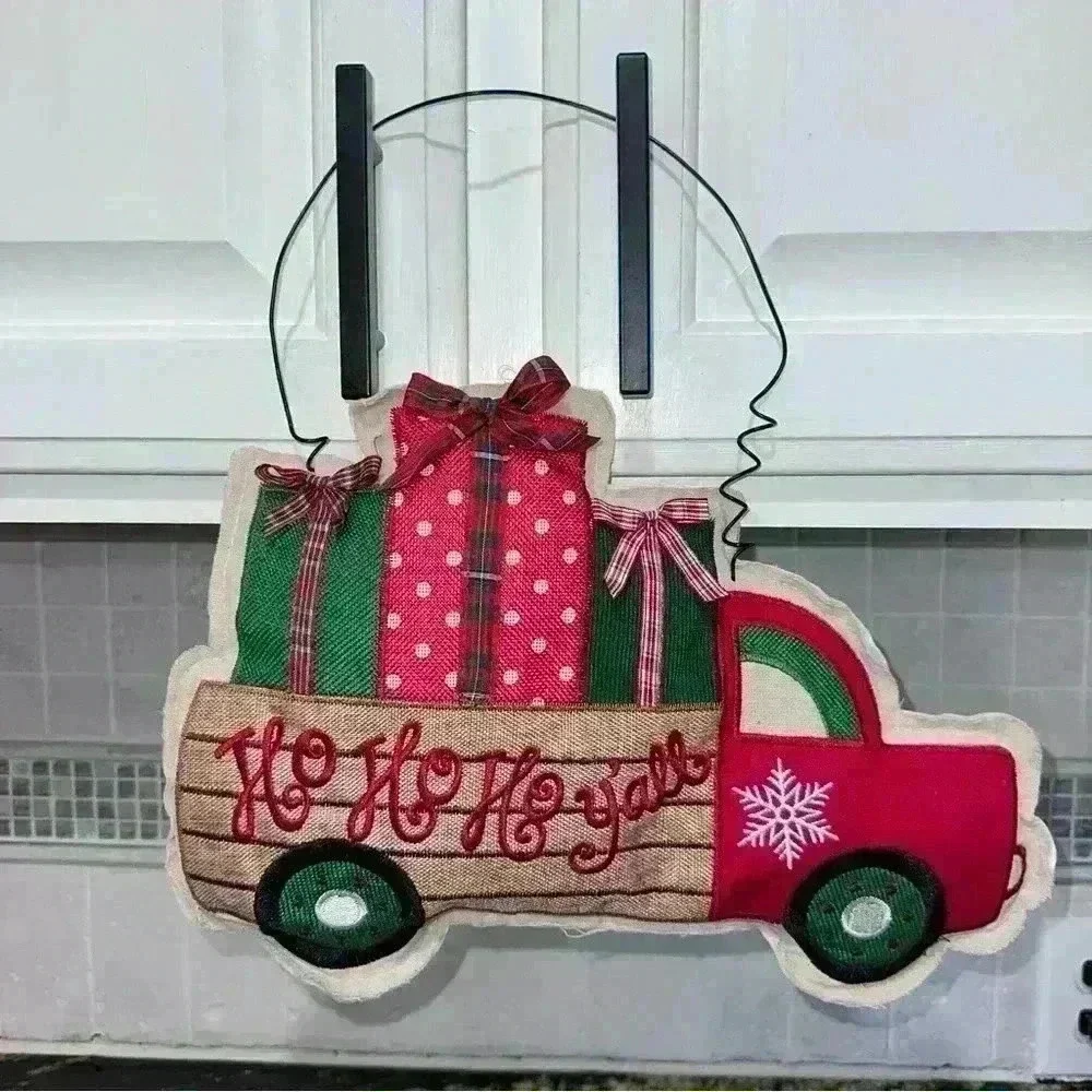 “Ho, Ho, Ho Y’all” Christmas Monogrammed Door Hanger